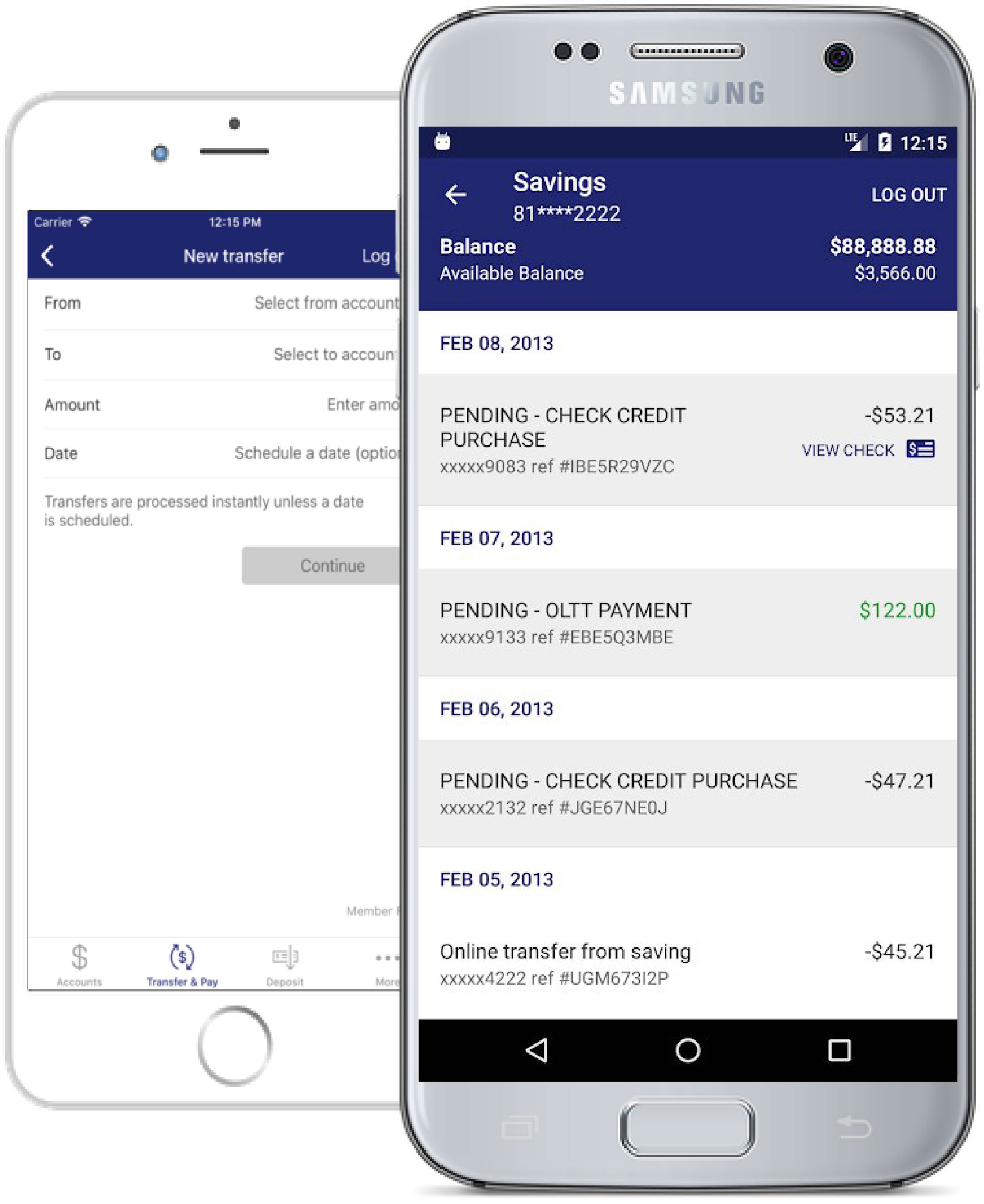 Mobile Banking Mmanage Account